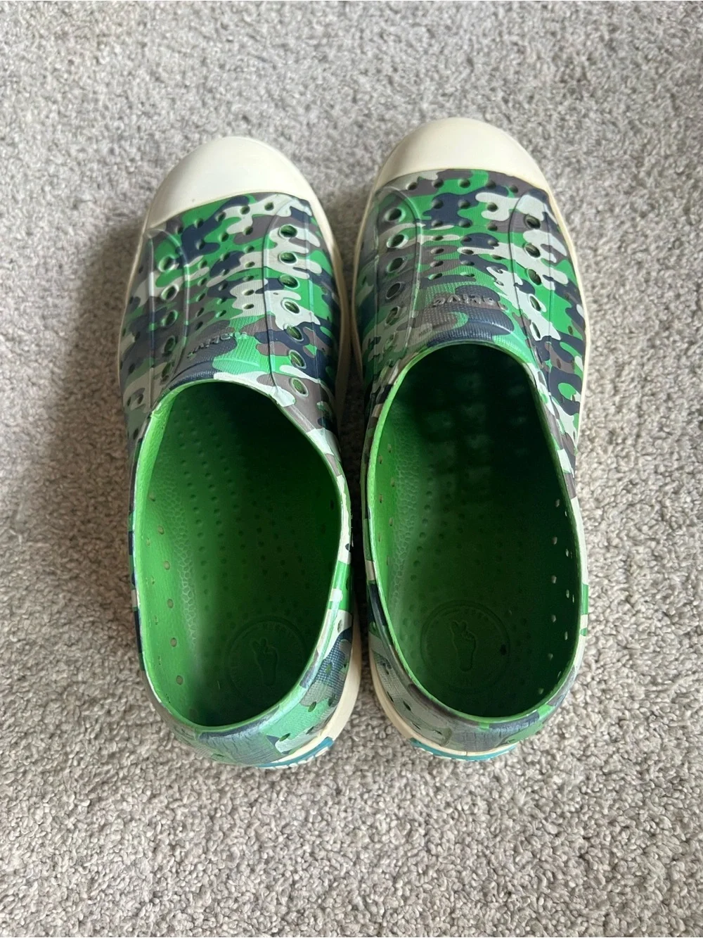 Native Size J3 Jefferson Camouflage Print Green Black Unisex Boys Shoes Sneaker